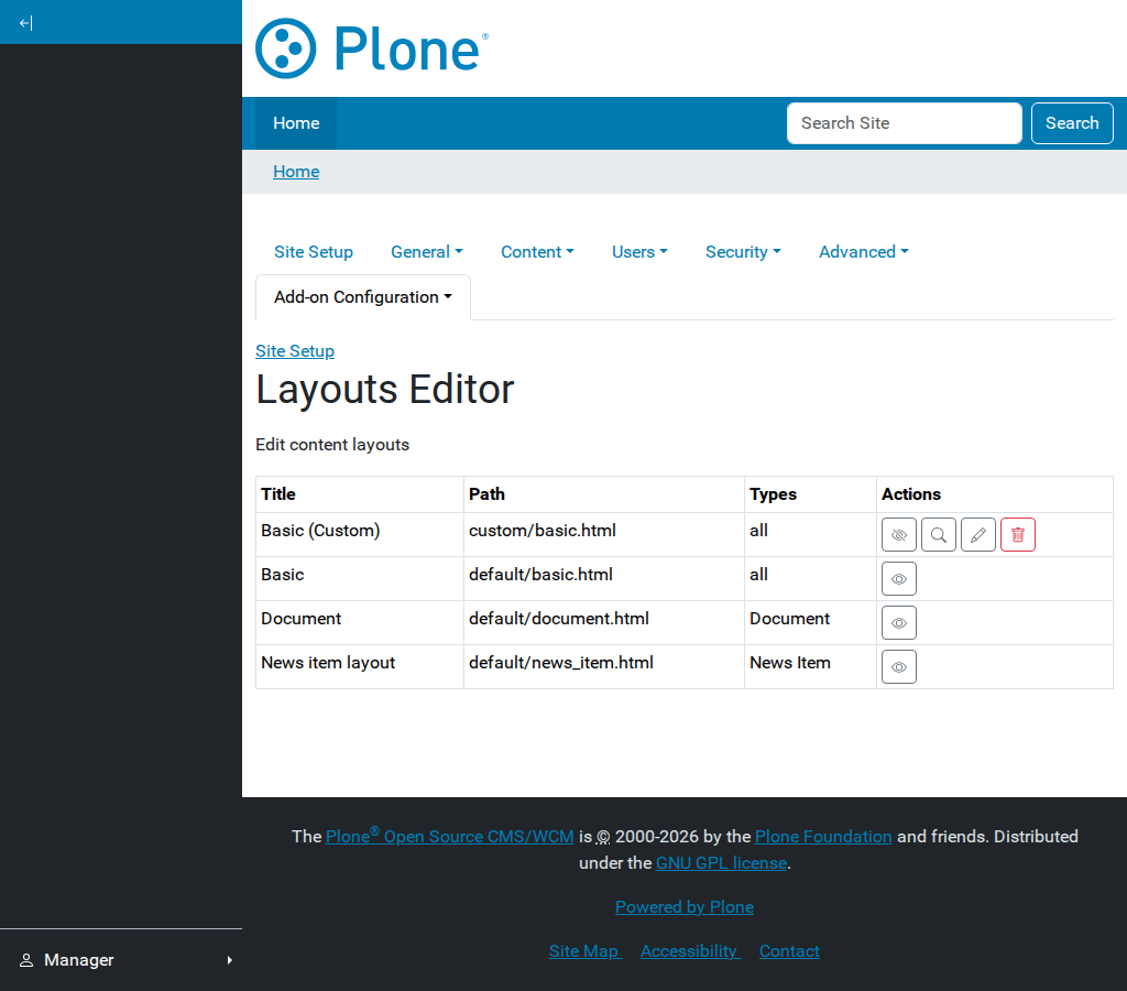 The Mosaic Layout Editor interface showing various layout management options.